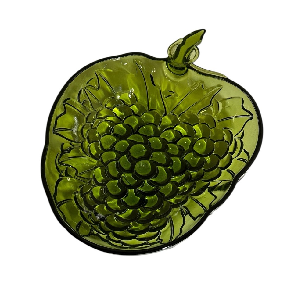 Vintage Indiana Green Glass Grape Plate
